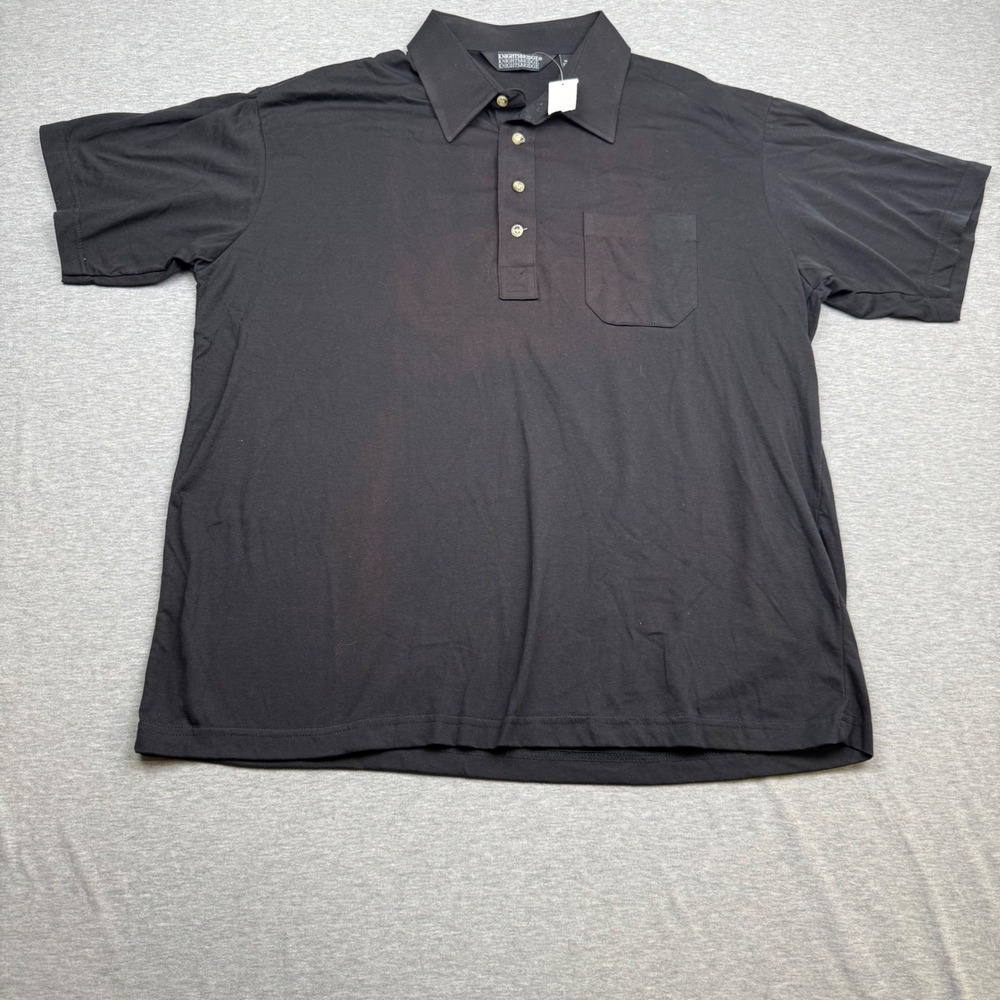 Knightsbridge Mens Black Short Sleeve Polo Shirt Chest Pocket XL 2283 1140